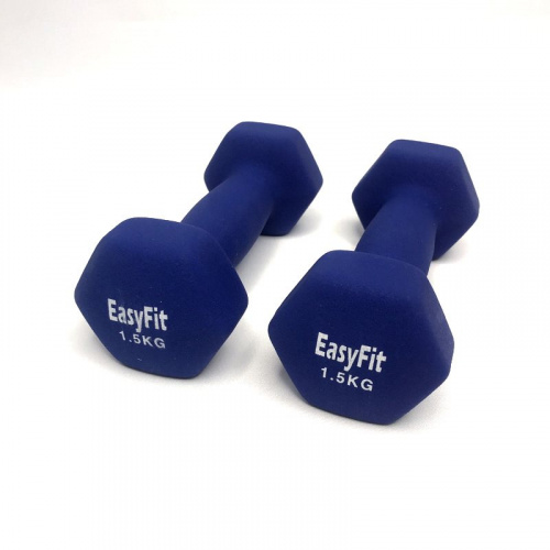 Гантель обливная 1,5 кг синий Easy Fit неопрен 02952 02392