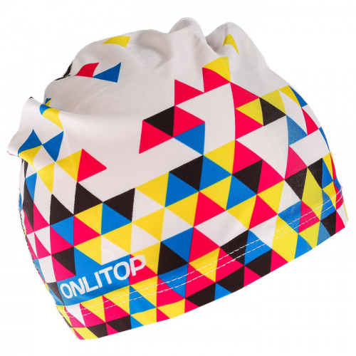 Шапочка для плавания lycra Onlitop "Мозайка" белая OL-024 2388956 фото 3