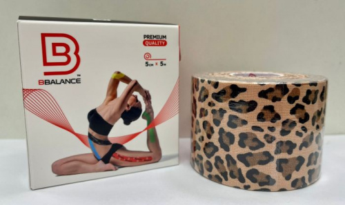 Тейп BBalance цветной 5 м х 5 см рисунок Леопард 997969