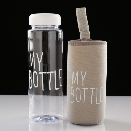 Бутылка для воды 500 мл серый чехол "My bottle" 3516271 фото 5