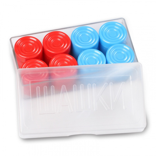 Шашки пластик синий/красный SM-374 02372 Шашки пластик синий/красный SM-374 02372