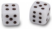 Зары (кубики игральные) 0,8х0,8 см белые с черными точками (10 шт/уп) 09086 24020