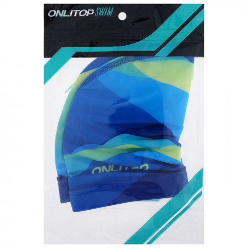 Шапочка для плавания Lycra Onlitop зелено-сине-голубая 2388955 фото 2