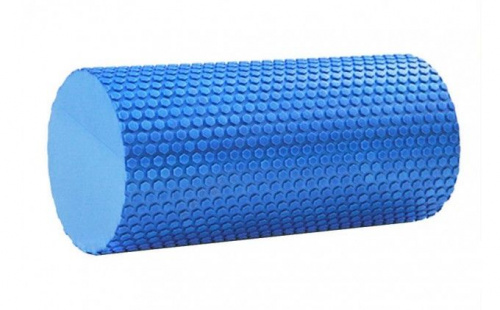Ролик массажный для йоги 45*15 см синий цельный EasyFit 02056
