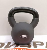 Гиря 14 кг черная обрезиненная 06155