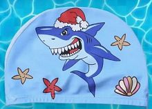 Шапочка для плавания детская Lyc синяя Акула в шапке 996873