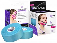 Тейп BBalance голубой 2,5 м х 5 см х 2 рул шелк, для лица BB Face Pack 998556