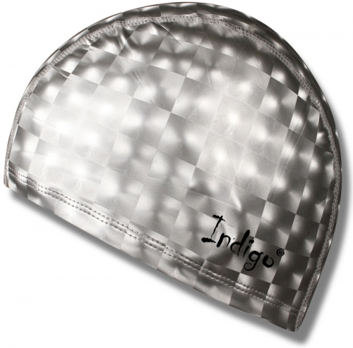 Шапочка для плавания детская PU Coated 3D серый мет IN047