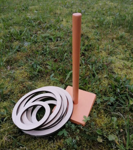 Игра Кольцеброс дерево 8 колец цвет персик 995810