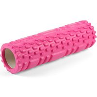 Ролик массажный для йоги 26*7,5 см розовый 370888