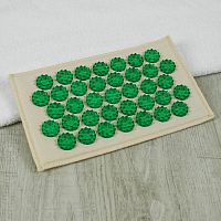 Аппликатор игольчатый (коврик с поролоном) 250*150х1,5 мм зеленый Тибетский 1401558
