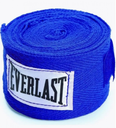 Бинты боксерские 2,7 м х/б + эластан синий Everlast 996742 Бинты боксерские 2,7 м х/б + эластан синий Everlast 996742