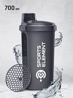 Шейкер 700 мл S03-700 SE черный Sports Element 02359