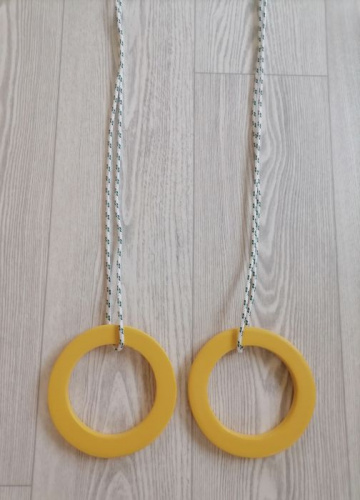 Кольца гимнастические дерево желтый 16 см 998119