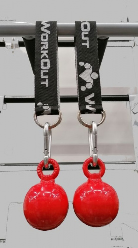 Лямки-шары для подтягиваний d-80 мм (2 шт) металл красный 998225 фото 2