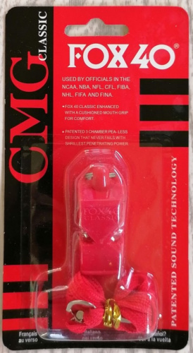 Свисток пластик Fox 40 Classic красный 03503