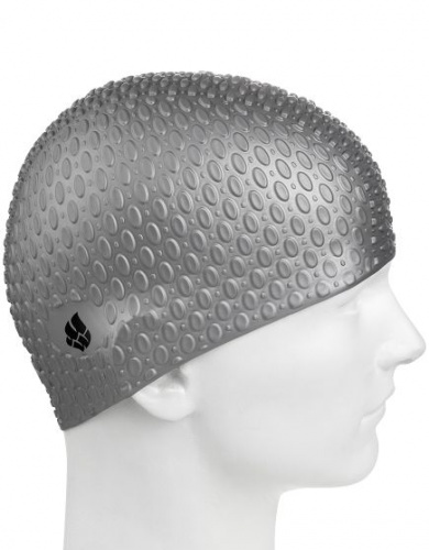 Шапочка для плавания Bubble Silicone серый 12W для длин. волос