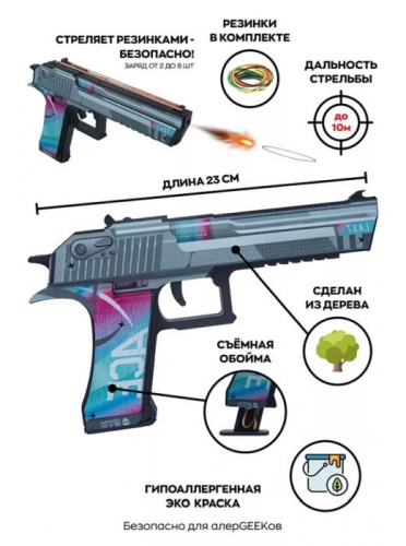 Макет Пистолета с длинным стволом Desert Eagle Туз Ace (съемная обойма) Standoff 00216 фото 2