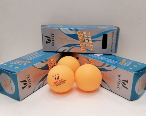 Мячик для пинг-понга 3* - 1 шт оранжевый Witess (3 шт в уп) 00974
