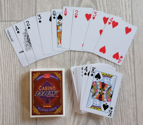 Карты 54 шт пластик 30 мкр Casino DBW 106016