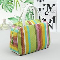 Косметичка банная зеленая с полосками 26х10х19 см 1350606