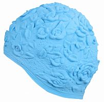 Шапочка для плавания резиновая Розы голубой 56-62 IN083 20231