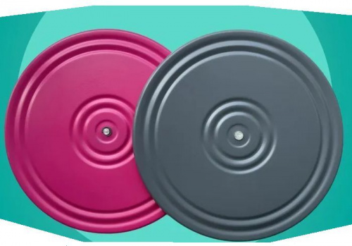 Диск Здоровье металлический серый-розовый 28 см 996176