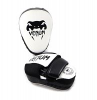 Лапа боксерская парная изогнутая Venum бело-черная DX 02051