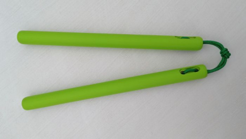 Макет нунчаки тренировочные (для фристайла) 30 см береза салатовые 996997 фото 3