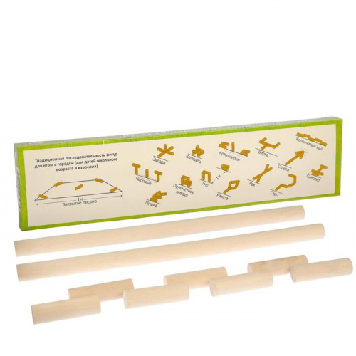 Городки дерево 2 биты 49х2,5 см, биток 10 шт 9х2,5 см 134230 фото 4 Городки дерево 2 биты 49х2,5 см, биток 10 шт 9х2,5 см 134230 фото 4