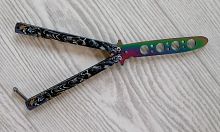 Макет ножа Бабочка металл на винтах (затупленный) Череп градиент 312647