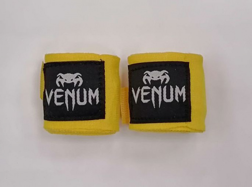 Бинты боксерские 4 м х/б + эластан желтый Venum 06585
