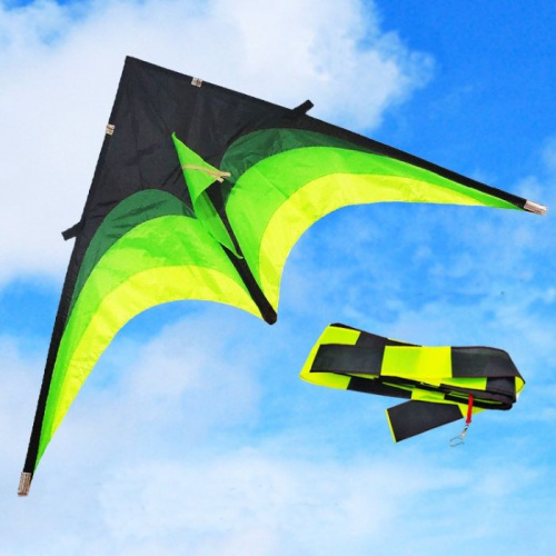Змей воздушный S600521 2 м+10 м хвост Зеленая стрела