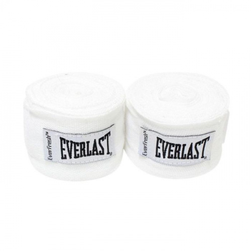 Бинты боксерские 2,5 м х/б + эластан белый Everlast 06578