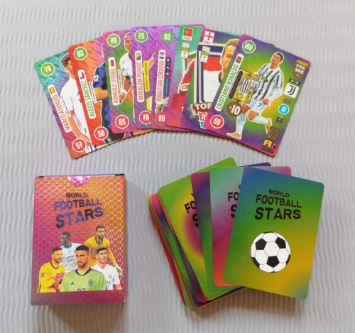 Карты 54 шт пластик 32 мкр Футболисты World Football Stars 996005