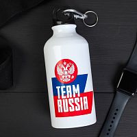 Бутылка для воды 500 мл "Team Russia" металл с держателем для велосипеда 4927677