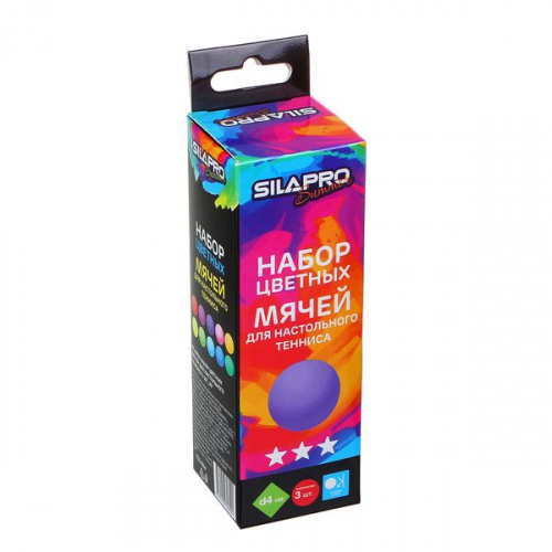 Мячик для пинг-понга цветной 3 шт Silapro 132024