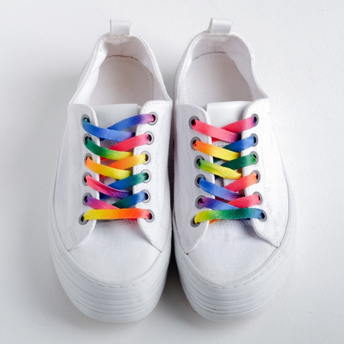 Шнурки для обуви радуга 110 см 4518255 фото 3