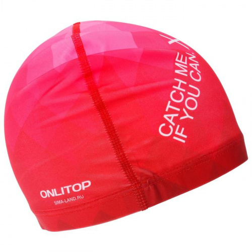 Шапочка для плавания Lyc Onlitop "Catch me.." красная 5089106 фото 3