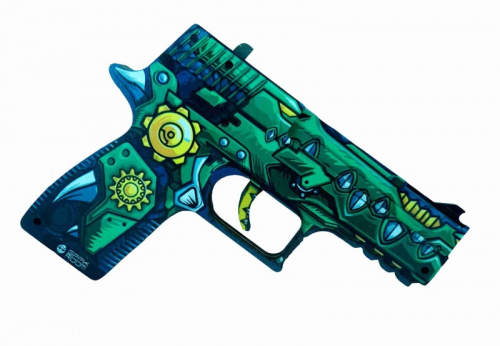 Макет Пистолета фанера P250 Прощальный оскал (резинкострел) 0151 998541