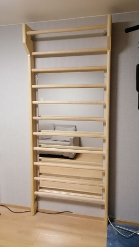 Шведская стенка деревянная 2,4 х 1,0 м с турником и зеркалом 996778 фото 2