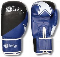 Перчатки боксерские 10 унц синий Indigo PS-505