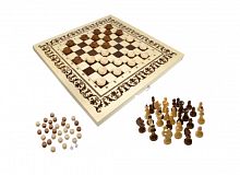 Шахматы+шашки 25х14,5х3,5 см 2 в 1 ШК-24