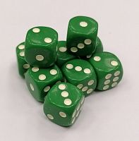 Зары (кубики игральные) 1,4х1,4 см зеленые 02661