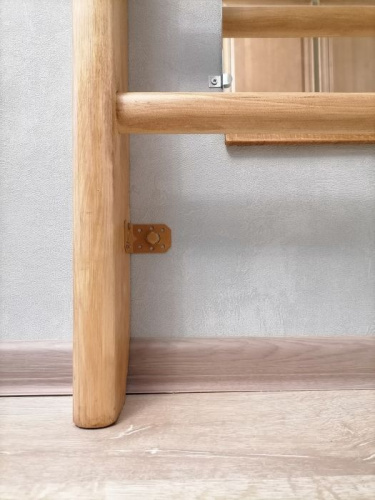 Шведская стенка деревянная 2,0 х 1,0 м с зеркалом цвет дуб 995824 фото 2