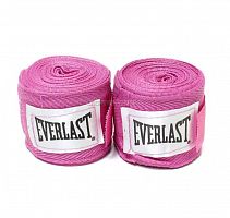 Бинты боксерские 3 м х/б + эластан розовый Everlast 06288