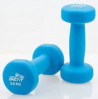 Гантель обливная 2 кг голубой неопрен OneFit 995860