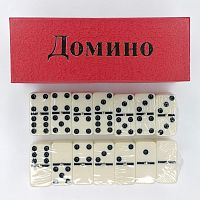 Домино кость 2,5х5 см в красной коробке 02938