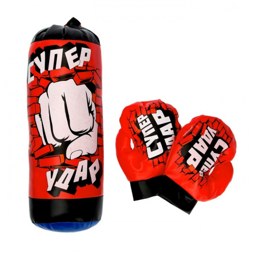 Мешок (груша) для бокса 01 кг + перчатки "Супер удар" SL-00792, 2948301 фото 2