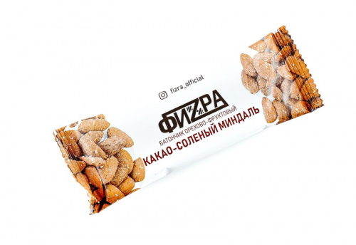 Батончик 40 гр какао+соленый миндаль Физра